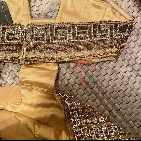 NWT Retrofête Norma Embellished Mini Cutout Dress in Gold Size Small - Picture 13 of 13